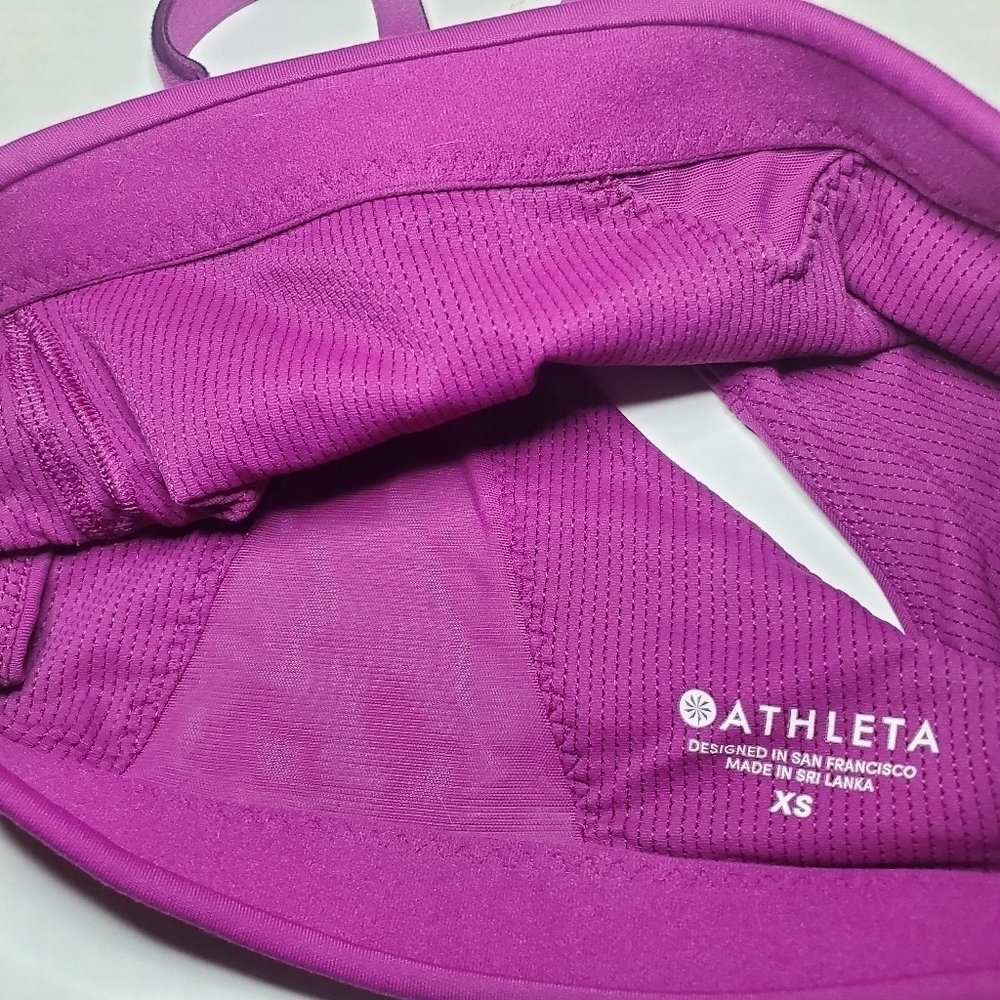 Athleta All in Bra Sculptek fuschia pink medium support sports bra XS - Picture 6 of 7